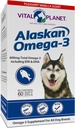 Elinvoimaplaneetta - Alaskan Omega-3 Fish Oil Supplement for Dogs with 600mg Omega-3, High in DHA and EPA from kestävästi Harved Wild Caught Cold Water Fish, 60 Vanilla Softgels