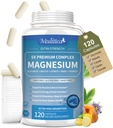 Magnesiumkompleksi Kelatoitu magnesium Glycinate w/malaatti, taurate& kasviperäiset uutteet tukiuneen, lihakseen, korisoliin ja sydämeen, gluteeniton, vegaaninen, non GMO, korkea absorptio,120 kapselia