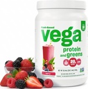 Vega Protein and Greens Protein Powder, Berry - 20g Plant Based Protein Plus Veggies, Vegan, Non GMO, Pea Protein for Women and Miehet, 1,2 lbs (Packaging May Vary)