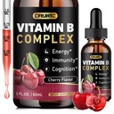 B-vitamiinikompleksin nestetippa, B-vitamiinikompleksin lisäaine B1, B2, B3, B5 B6, B7, B9 ja Metyyli B12 -tippa aikuisille ja lapsille, vegaanille, kirsikkamalleille