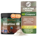 EarthNutri Creatine Monohydraatti Powder - Pure Creatine täydennysosa lihasten vahvuus, vahvuus ja suorituskyky - ei-GMO, sokeriton, additive-free .