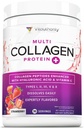 Multi Collagen Peptides Powder for Women - Hydrolysed Flavored Collagen Powder for Women with type I II III V & X Vitamiini C & Hyaluronic Acid for Hair Skin and Nails (Strawberry) - 30 Tarjoilut