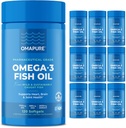 OMAPURE Wild Caught Omega-3 lisäravinteet korkea EPA & DHA (10 pullot, 120 Softgels) - Burpless Formula tuki sydän & yhteinen terveys, edistää aivojen toiminto
