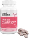 Nutri Supreme Prenatal -vitamiini, pureskeltavat prenataalivitamiinit naisille, joilla on erittäin imeytyvä metyylifolaatti, täydellinen prenataalinen monivitamiini, jossa on rautaa, Kosher, Cherry Flavor, 90
