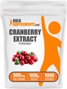 BulkSupplements.com Cranberry Extract Powder - Cranberry Flavoring Powder, lähde: Vaccinium Macrocarpon Fruit - Vegan & Gluteeniton, 500 mg per Serving, 500g (1,1 lbs) (Pack of 1)