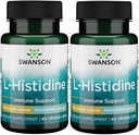 Swanson L-histidiini - Ajipure 500 mg 60 Veg Caps (2 pakkaus)