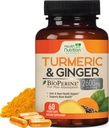 Turmeeric Curcumin Supplement 2600mg - kanssa Organic Inkivääri & Turmeeric, 95% Curcuminoidit, BioPerine Black Pepper for Best Absorption, Nature's Vegan Joint Support, ei-GMO, pullotettu Yhdysvalloissa - 60 kapselia