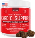iHeartDogs Heart & Vitality Cardio Tuki koirille - Dog Heart Health Supplement anchovy Oil, Tauriini, pellavansiemen, arginiini, mustikkauute, Coenzyme Q10