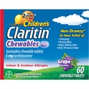 Lasten Claritin Chewables 24 HR Lapset Allergialääkkeet, Viinirypäle, 60