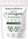 Nature's Nova Multi Collagen Peptides Powder - tyyppi I, II, III, V, X, jossa Biotiini, Hyaluronihappo, C-vitamiini - Mausteeton, helposti liuotettu, ei-GMO
