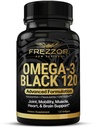 FREZZOR Omega 3 Musta - Vihreä Lipped Mussel Oil Kapselit, Valmistettu Uudessa-Seelannissa, UAF1000+, Ei Fishy Jälkimaku, 120 Count (Pakkaus 1)