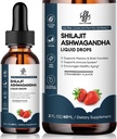 iMATCHME Shilajit Liquid Drop Ashwagandha parantaa energiaa ja immuuni tukea, Shilajit miesten energia Booster, sokeriton, mansikka maku, 2 Fl Oz