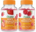 Elinkelpoinen miesten probiootti 10 miljardia + kalsium Magnesium, Gummies Bundle - suuri maistelu, vitamiini täydentää, gluteeniton, GMO vapaa, purukumi