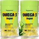 Vegan Omega-3 DHA Lisäravinteet - Premium Fish Oil Algae Oil ... 90 Carragenan Free Softgels