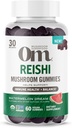 Om Mushroom Superfood Reishi Gummies, USA Aikuiset luomusieni, tukee immuuni terveyttä, tasapaino, & stressi, 60 kreivi, 30 Tarjoilut Gummy lisäravinteet