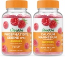 Elinkelpoinen fosfatidyyliseriini (PS) + Kalsium Magnesium, Gummie Bundle - suuri kastike, vitamiinilisä, gluteeniton, GMO-vapaa, purukumi