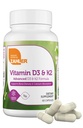 Zahler D3-vitamiini 5000 IU K2 - Advanced D3-vitamiini K2 Formula - Luun tiheys ja kalsiumin imeytyminen - Kosher Kasvissyöjä MK7 K2-vitamiini D3-vitamiinin täydentää - VIT D3 K2, D-vitamiini K2 (60 kapselia)