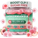 Akkermansia Probiootit Gummies Prebiootit Fiber, 300 miljardia AFU Akkermansia Muciniphila, Polyfenoli Hedelmät, Resistantti tärkkelys, A-vitamiini D3 B2 aineenvaihdunta, Ruoansulatus-ja suolistoterveys, 1Pack
