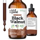 Wild & Organic Black Walnut Tincture - Detox Cleanse w/Black Walnut Hull Extract - Herbal Supplement for Gut Cleanse Detox and Digestive Well-Being - Vegaani, sokeri & alkoholiton - 4 fl oz
