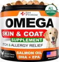Omega 3 koirille - iho- ja turkki täydentää - kalaöljy koirille purukumia - Allergia ja kutina helpotus - kuivuudenesto täydentää - kuiva ihon hoito - lohiöljy - valmistettu USA - 120 pehmeät hoidot
