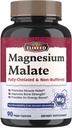 Magnesiummalaattikapselit, magnesiumlisät, kelatoitu, suuri imeytyminen ja biologinen hyötyosuus, mineraali miesten, naisten ja lasten osalta, energian tuotanto ja lihasten Recovery, 90 vegan Caps