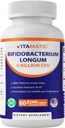 Vitamaattinen Bifidobacterium Longum 6 miljardia PMY per DR-kapseli - 60 Count - edistää suoliston terveyttä - Valmistettu prebioottisella inuliinikuidusta