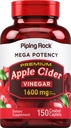 Piping Rock Apple Siideri Etikkakapseli Kapselit ... 1600mg... 150 pilleriä...