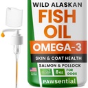 Omega 3 Fish Oil for Dogs & Cats - valmistettu Wild Alaskan Salmon Oil; Liquid Fish Oil Supplement for Lemmikkieläimet Omega 3 EPA+DHA rasvahapot; Real Ingredients, Real Mate ...