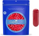 Capsuline Koko 0 - Värillinen punainen tyhjä liivate kapselit - 500 Count - Tyhjä geeli pilleri kapselit - DIY puhdas naudan pilleri kapselin täyte - Tyhjä kapselit - Kosher ja Halal Certified