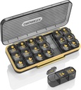 Pill Organizer 3 Kertaa päivässä - Acedada Viikottainen pilleri Järjestäjä 3 Kertaa päivässä, Suuri pilleri Laatikko 7 Päivä Lääkkeet Järjestäjä Pilleri Case, Pilleri säiliön haltija, Päivittäinen pilleri Laatikko 3 Kertaa Päivä, Vitamiini, Musta G