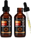 Nestemäinen D3-vitamiini K2, Vitamiini D-tipat, Vitamiini D3 K2,Liquid-vitamiini D-vitamiini, Vitamiini D-vitamiini D-, D3- ja K2-vitamiinilisä [2 pack]