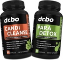 Candi Cleanse & Intestine Detox Tuki täydentää pillereitä - Extra Strength Probiotic Cleanser intestinal Flora Gut Support - Natural Oribal Oregano, Caprylic Acid, Wormwood & Black Walnut