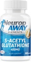 NeuropATAY Elements S-asetyyli-glutatione 400 mg Acid Resistant Kapselit 60ct (60 400 mg kapselia per pullo) 3rd Party testattu valmistettu cGMP laitos