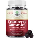 Natural Cranberry Gummies for Women and Men - Extra Strength Herkullinen antioksidantti Cranberry Chews for Umetry Tract Health Munuaisten tuki rakko ja immuuni terveys - Vegaani gluteeni ja liivate vapaa