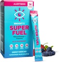 EBOOST Energy Drink Powder, Super Fuel - Blue Raspberry, 14 Packets - Pre-Workout Powder Energy Drink Mix - Natural Energy, L-tyrosiini, L-Theanine & Vitamiinit - Preworkout naisten ja miesten mennä
