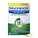 Mucinex DM 12Hr Chest Congestion & Cough Medicine Aikuisille, kylmälle ja yskivälle lääkkeelle liialliseen limaan, 600 mg Guaifenesiini & 30 mg Dextrometorphan HBr, 68 Bi- Layer tablettia