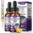 Magnesium Glycinate Supplement, magnesiumnesteen tippa ja magnesium Glycinate 500 mg B6-vitamiini, Ashwagandha, L - Theanine, kamomilla -tuki Stressi helpotus, luu, lihas, mieliala Vegaani (paketti 2)
