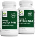 Terry Luonnollisesti Omega-7 Dry Eye Relief - Eye Health Supplement Buckthorn Seed Oil - Ravintolisä Aid Dry Eye Relief - 60 Softgels, 2 pakkaus