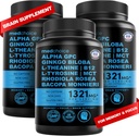 12-in-1 Nootropic Brain Supplement Vedetön: Ginkgo Biloba aivojen tukea, muistia ja keskittyä - B12, Alpha GPC, L Theanine ja koliini täydentää Bioperine Kofeinoitu 1321mg (180ct)