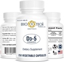 Bio-Tech Pharmacal D3-vitamiini (D3-5 5k IU, 250 veg kreivi)