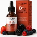 Extra Strength Liquid B12 Vitamiinit B12, B6, B3-Vegaani ja muu kuin GMO- pikaenergia, Focus & Metabolia tuki vihreä tee, Carnitine & Ginkgo Biloba- Vaihtoehto B Complex-kapseli