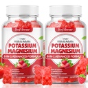 softbear Kalium Gummies aikuisille, suuri imeytyvä Magnesium Kaliumlisä B6-vitamiinille jalkakramppeja ja lihasten terveys Sokeriton vegaaninen mansikka 120 Gummy