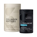 Sports Research Collagen Peptides Hydrolysed type 1 & 3 Powder Protein Supplement Easy Mixing Vital Nutrients & Proteins and Double Strength L- Theanine Supplement for Focus, Rentoutuminen & Alertness