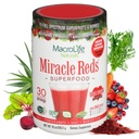 MacroLife Naturals Miracle Reds Superfood Superfood Superfood Supplement Powder Antioxidants Polyphenols Enzymes Probiootit - Raw Non-GMO Organic Organic Vegan Gluten & Dairy Free (30 tarjoilua)