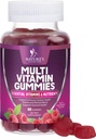 A-, C-, D-, B12-vitamiinia aikuisille tarkoitetut monivitamiinit päiväravitsemukseen tarkoitetut vitamiinit ja kivennäisaineet naisille ja miehille, luonnon moniravintolat - 60 Gummia