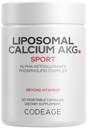 Codeage Liposomal Calcium AKG Supplement - Kalsium Alfa-Ketoglutaraatti - 2-kuukautinen toimitus - 1 kapseli per Serving - ei-GMO, Gluteeniton - 60 kapselia