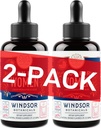 WINDSOR BOTANICS Nestemäinen rauta täydentää naisille 2-pakkaus - Foolihappo, C-vitamiini, Vegan nestemäinen rauta täydentää anemia, kuukautiset, raskaustuki - Drops Orange Flavor - 2x2oz