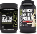NutraBio Creatiini Monohydraatti, makua sisältämätön, (300 g) ja lihasmatriisiproteiinijauhe, (Vanilla) täydennysosa Bundle ... Lihasenergia, suurin kasvu, elpyminen ja vahvuus