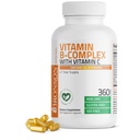 Bronson B-vitamiinikompleksi, jossa C-vitamiini - Immunoterveys, energiatuki ja hermostotuki - ei-GMO, 360 kasvissyöjäkapselia