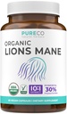 Organic Lions Mane Supplement Kapselit - USDA Organic Mushroom Supplement Kapselit 1000 mg Lion's Mane 10:1 Pura per Serving 30% Polysakkaridit - Vegan & non-GMO (1 kuukausi toimitus)